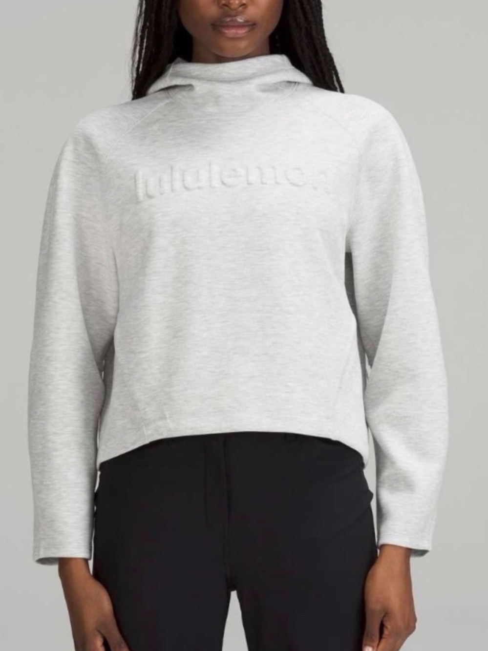 Lululemon AirWrap Hoodie *Emboss Wordmark Logo Size 8 Heathered Grey size 2